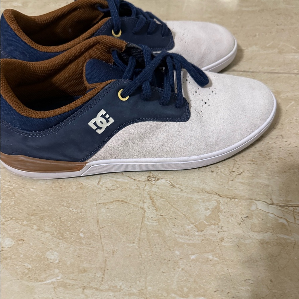 Mikey Taylor 2 DC Blue and White Sneakers with Suede Upper and Rubber Sole